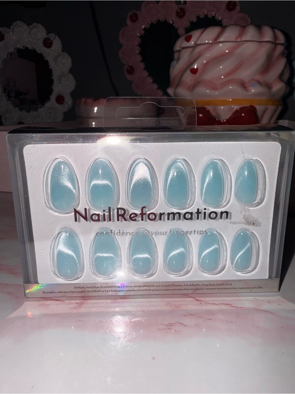 Nail Reformation Press-On Nails - Light Blue Iridescent Set